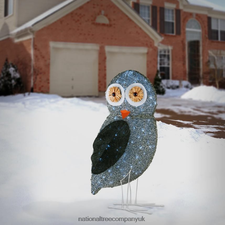 decoration | National Tree Company 37\ Fuzzy Fabric Owl with LED Lights F2L4F639